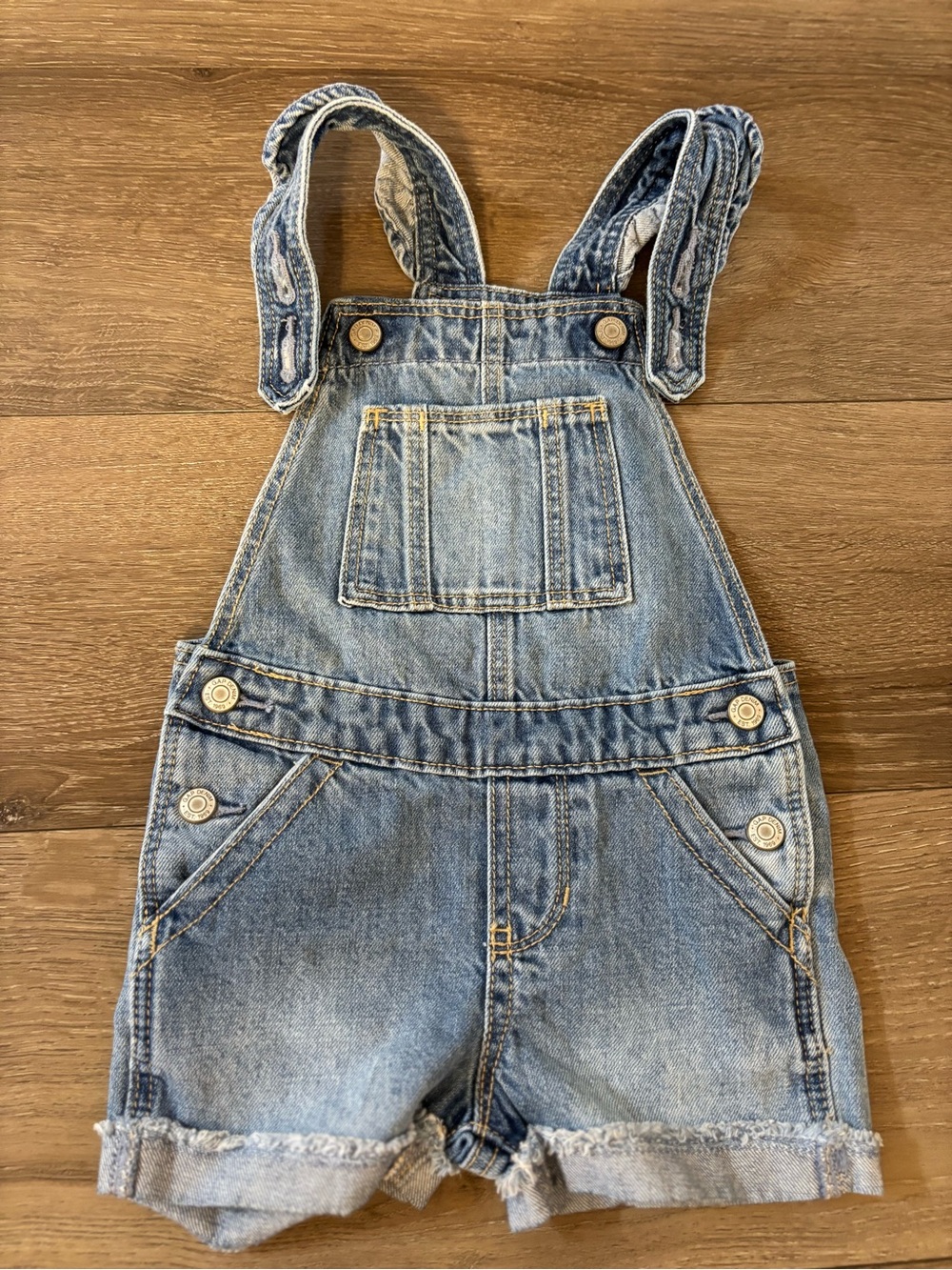 GAP Light Blue Denim Short Overalls for Kids